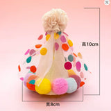 Conjunto de Aniversário Colorido com Colar e Chapéu para Cães Pequenos