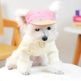 Chapéu de Sol Rosa com Padrão Sprinkles para Cão