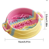 Tigela Lenta em Silicone com Pegas – Rosa