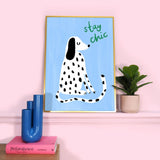 Stay Chic Dalmatian Dog Print A4 - Eleanor Bowmer
