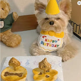 Conjunto de Aniversário para Cão – Chapéu e Bandana Amarelos